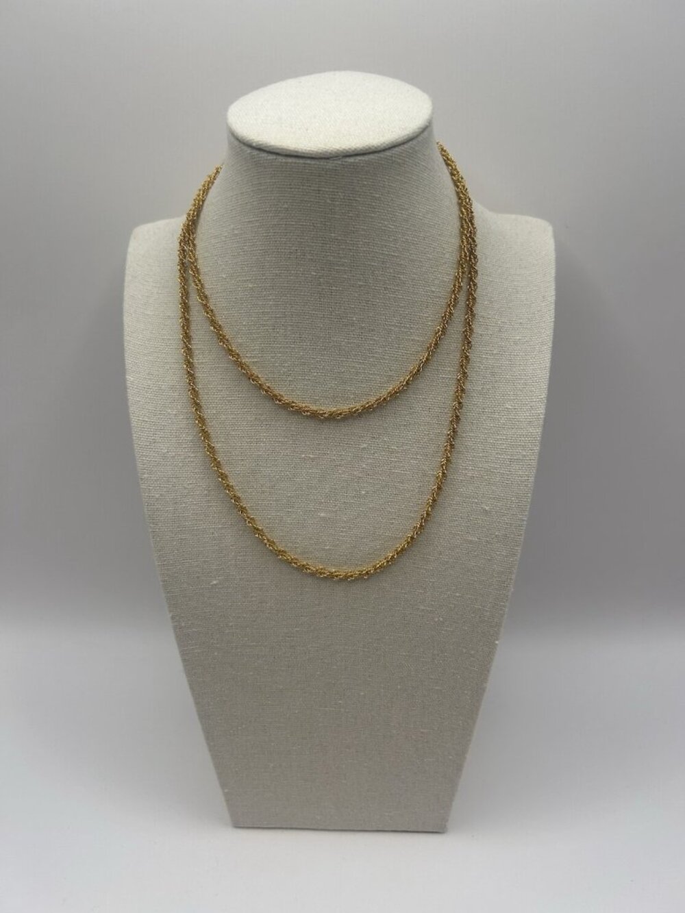 Eisenberg Vintage Gold Tone Rope Chain Necklace 30” Classic Statement Jewelry - Picture 7 of 9